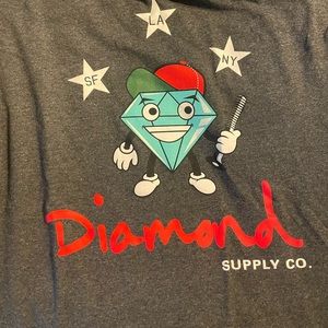 Diamond Supply Shirt Grey Adult L